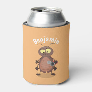 Porta-lata personagem de desenho animado engraçado de barata