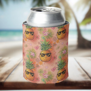 Porta-lata Personagens da Festa do Abacaxi Fofos Tropicais