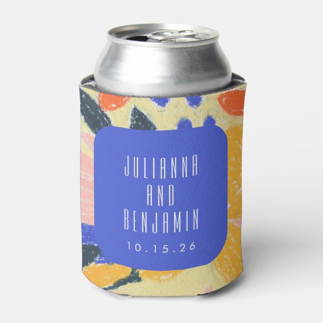 Porta-lata Personalização de Casamento Botânico do Abstrato d (Can Front)