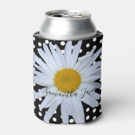 Porta-lata Personalização de margarida branca de Bolinhas bra