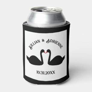 Porta-lata Personalização de Swans Negros Beijando Casamento