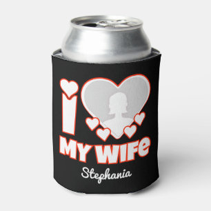 Porta-lata Personalizado Amo Minha Esposa - Adicionar Nome e 