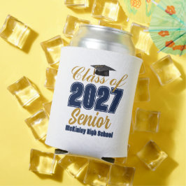 Porta-lata Personalizado Azul Marinho Dourado Turma de 2027 S