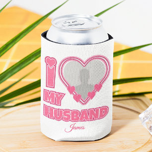 Porta-lata Personalizado Eu Amo Meu Marido - Adicionar Fotogr