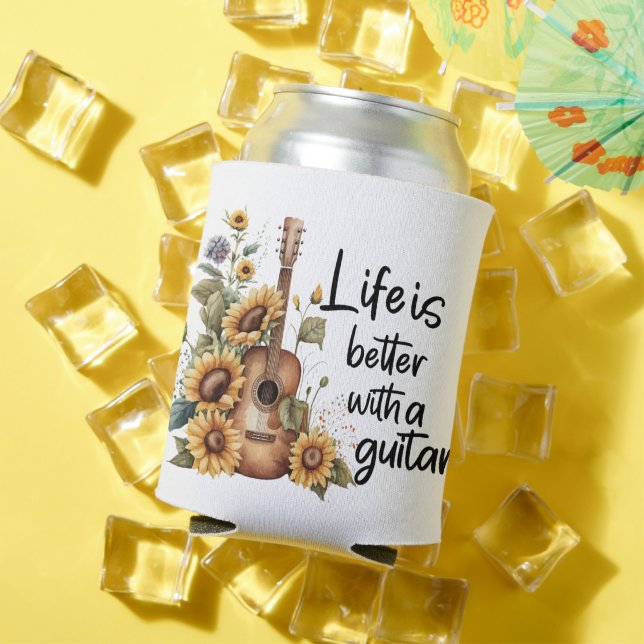 Porta-lata Personalizar o nome do violão com girassol (Verão in situ)