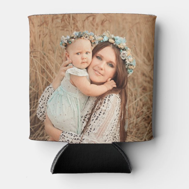 Porta-lata Personalized 2 Photo Template Double Sided Can Coo (Frente)
