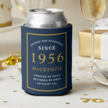 Personalized 70th Birthday 1956 Elegant Blue Gold