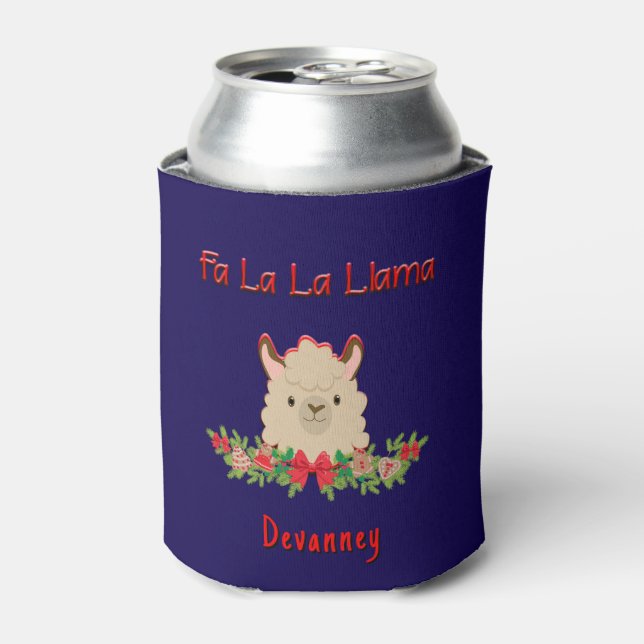 Porta-lata Personalized Fa La La Llama Christmas (Can Front)