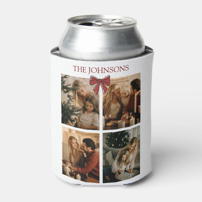 Porta-lata Personalized Family Christmas Photos Can Cooler (Can Front)