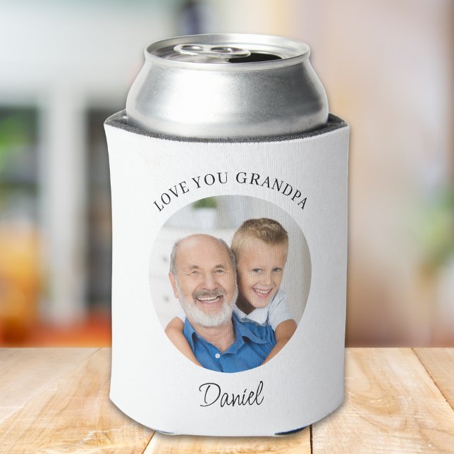 Porta-lata Personalized Love You Grandpa Photo (Criador carregado)