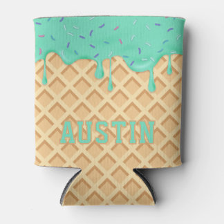 Porta-lata Personalized Mint Ice Cream Drip