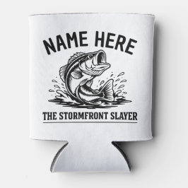 Porta-lata Personalized Name Classic Bass Fishing Storm