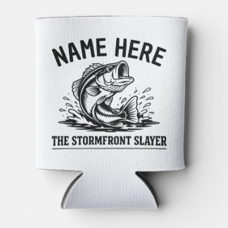 Porta-lata Personalized Name Classic Bass Fishing Storm