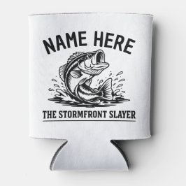 Porta-lata Personalized Name Classic Bass Fishing Storm
