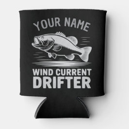 Porta-lata Personalized Name Wind Current Drifter Bass Fish