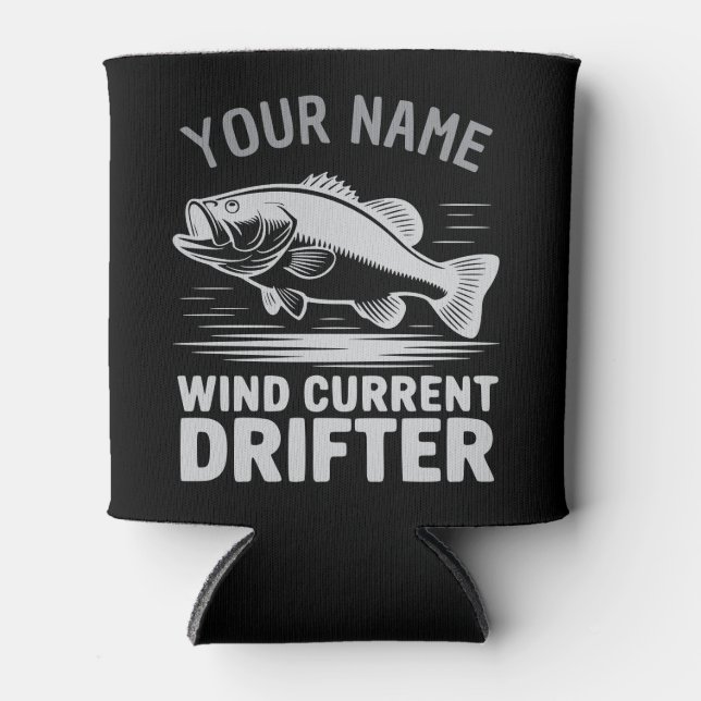 Porta-lata Personalized Name Wind Current Drifter Bass Fish (Frente)