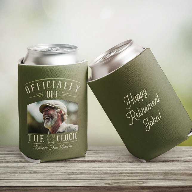 Porta-lata Personalized Retiree Party Favor Retirement Photo  (Criador carregado)