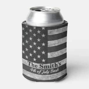 Porta-lata Personalized Vintage Rustic American Flag Can Cool