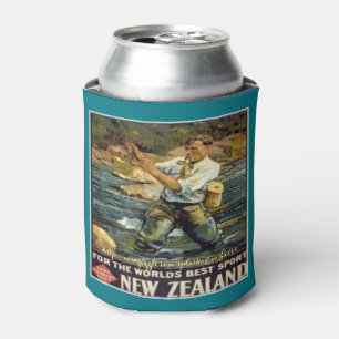 Porta-lata "Pescando o Zealand-Vintage novo "