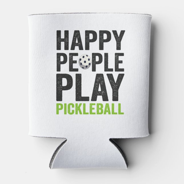 Porta-lata Pessoas Felizes Engraçadas Jogam Pickleball Dink E (Frente)
