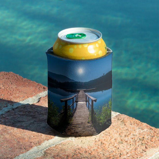 Porta-lata Píer à noite sob lua cheia (Piscina in situ)