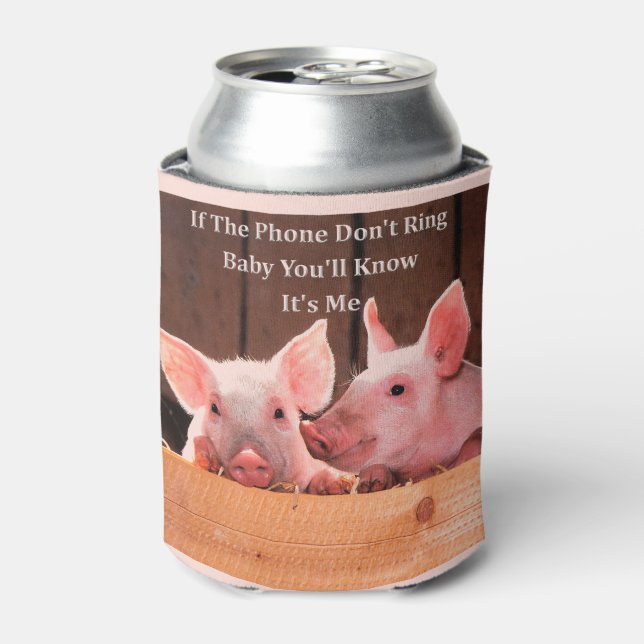 Porta-lata Pig Memes Engraçado com gracinhas e citações de po (Can Front)