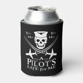 Porta-lata Piloto Funny Skull Aviões Piram Humor | Personaliz