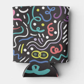 Porta-lata Pincel desenhado à mão, linhas de ziguezague.