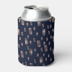 Porta-lata Pincel Moderno Rosa Dourado e Azul Marinho Brilho