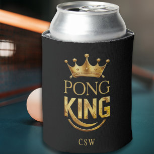 Porta-lata Ping Pong King Dourado Crown Personalizado