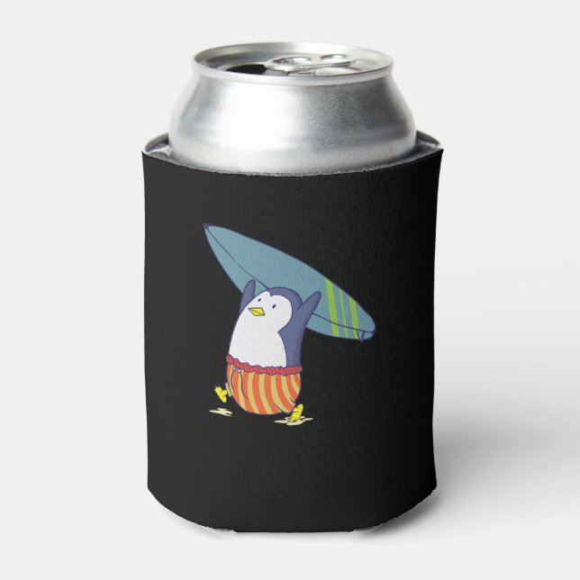 Porta-lata Pinguin nichts ist besser als Surfen (Can Front)