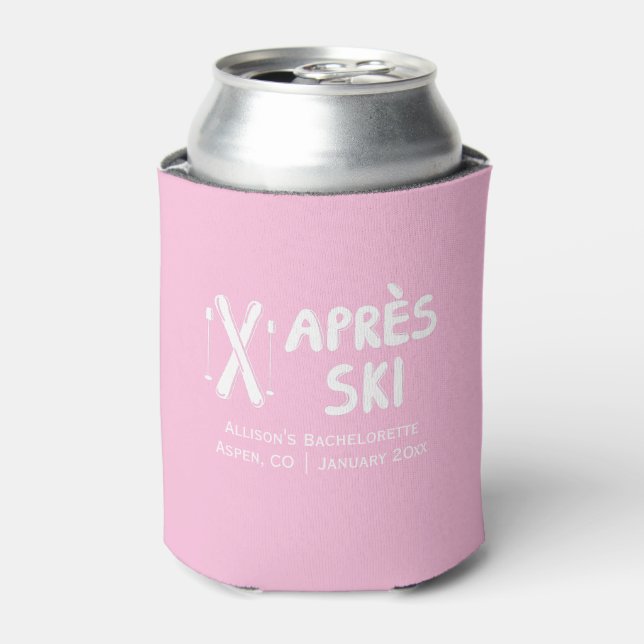 Porta-lata Pink Apres Ski Festa de Despedida Can Cooler (Can Front)