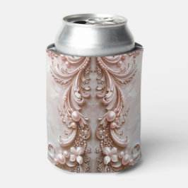 Porta-lata Pink Ornate Pearl and Floral Can Cooler