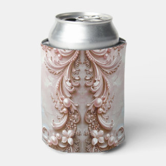 Porta-lata Pink Ornate Pearl and Floral Can Cooler