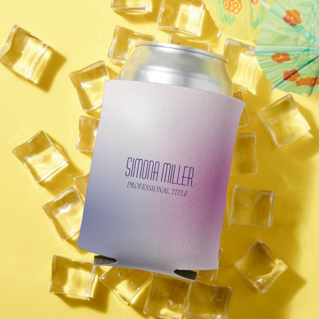 Porta-lata Pink Purple White Minimalist Aesthetic Gradient (Verão in situ)