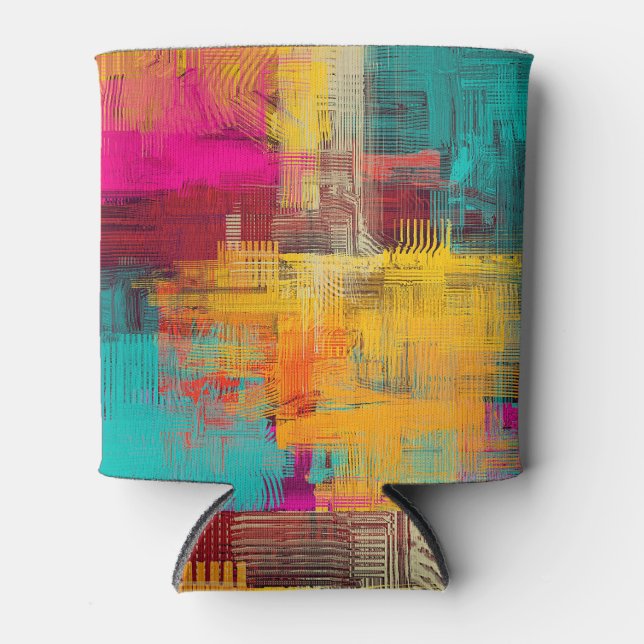 Porta-lata pintura a óleo de abstrato, fundo expressivo. (Frente)