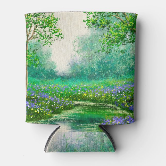 Porta-lata pintura a óleo paisagístico, floresta. (Frente)