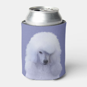 Porta-lata Pintura Branca de Poodle Padrão - Arte Cão Origi