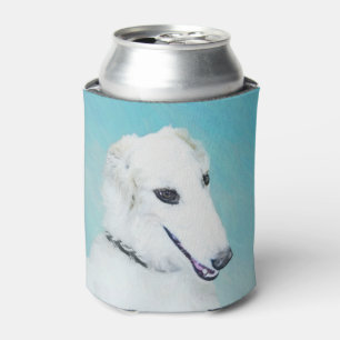 Porta-lata Pintura de Borzoi (branca) - Arte de Cachorro Orig