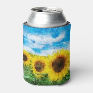 Porta-lata Pintura de girassóis
