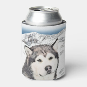 Porta-lata Pintura de Malamute no Alasca - Arte de Cachorro O