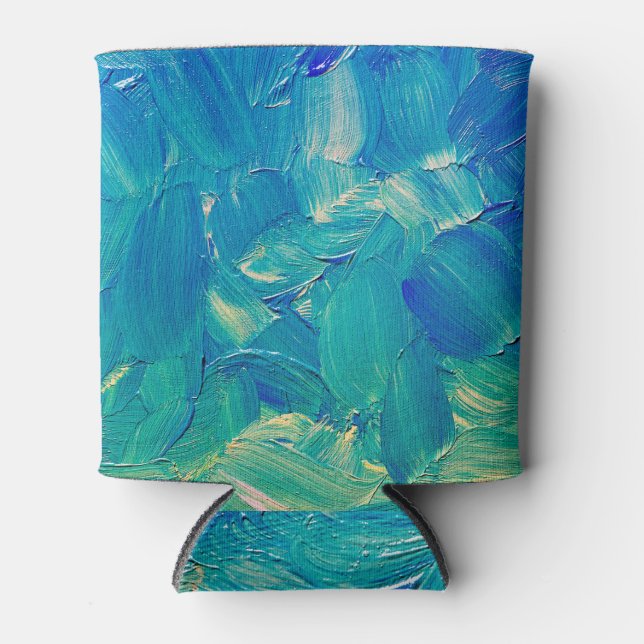 Porta-lata Pintura De Óleo: Traços De Pincel De Verão. (Frente)