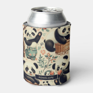 Porta-lata Pintura de Panda Bonita e Sem Costura
