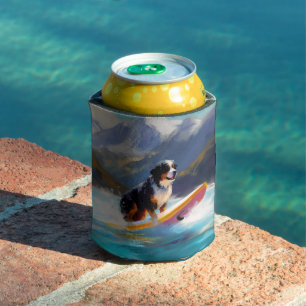 Porta-lata Pintura de surfe na praia de Bernese
