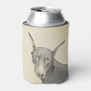 Porta-lata Pintura Doberman Pinscher - Arte Original para Cã