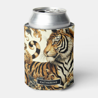 Porta-lata Pintura em Tigre do Ouro Vintage