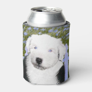Porta-lata Pintura para papoilas de Sheepdog Inglês - Arte p