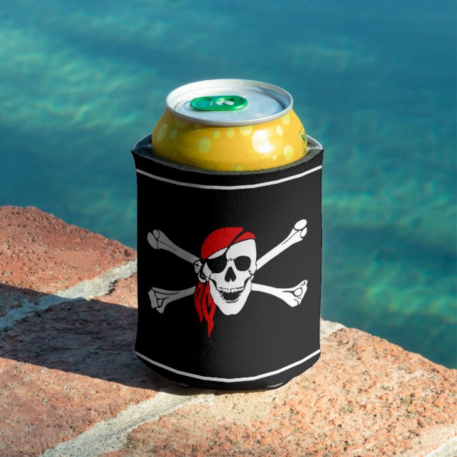 Porta-lata Pirate Skull Custom Can Cooler (Piscina in situ)