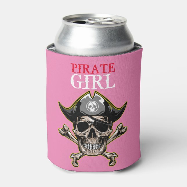 PORTA-LATA PIRATE SKULL PINK GIRL PODE RESFRIAR (Can Front)