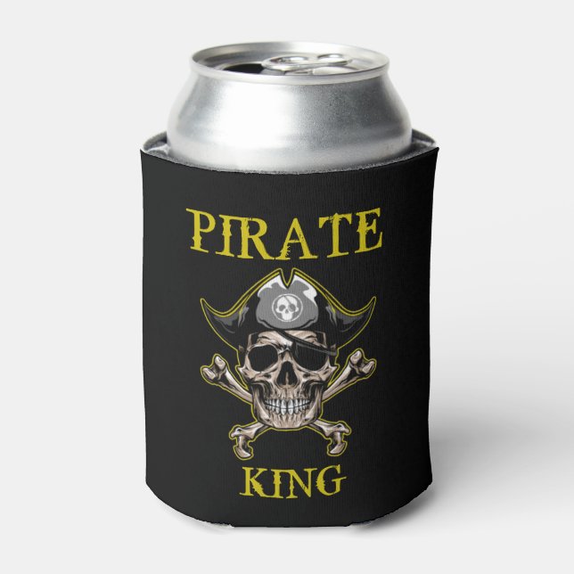 PORTA-LATA PIRATE SKULLE KING DOURADO (Can Front)